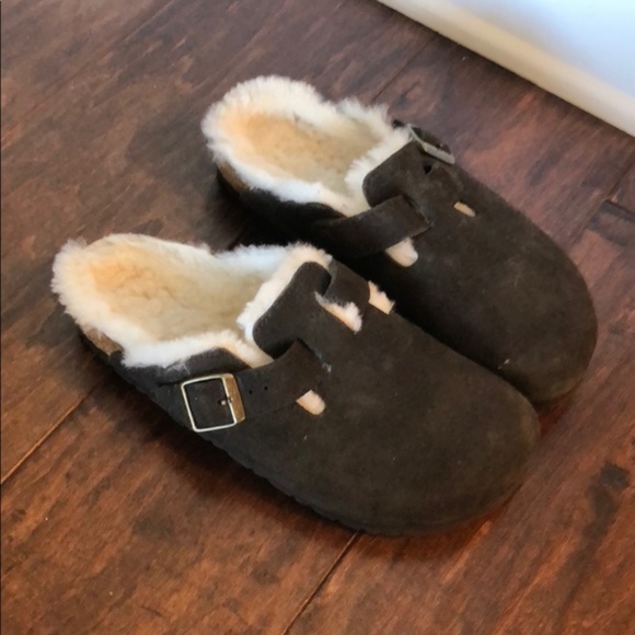 birkenstocks furry slides